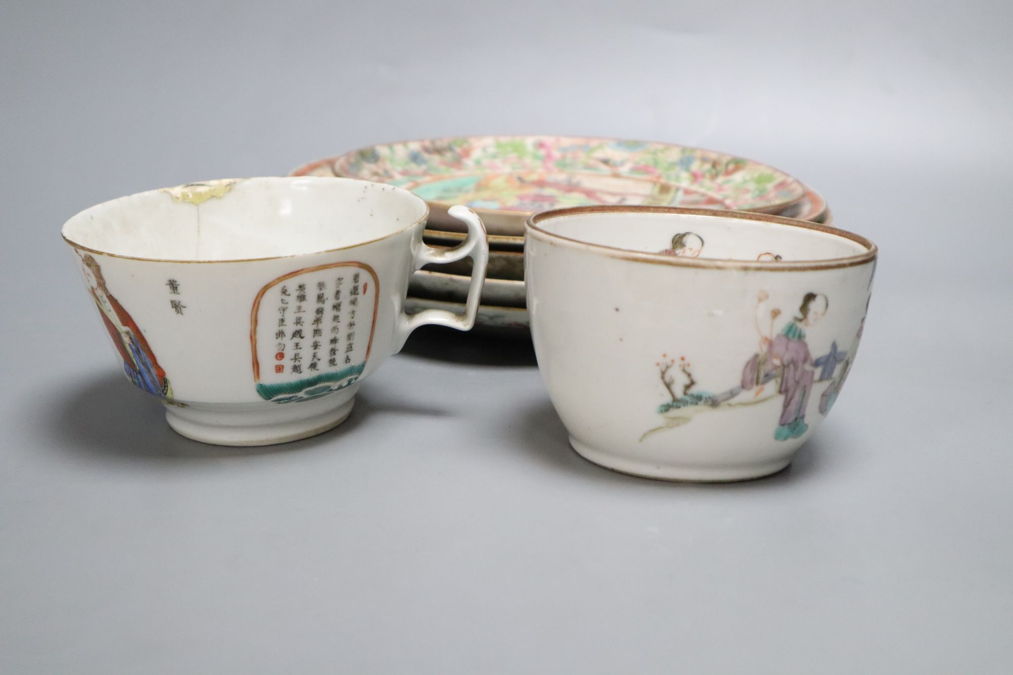 A group of Chinese famille rose tea wares, 18th/19th century